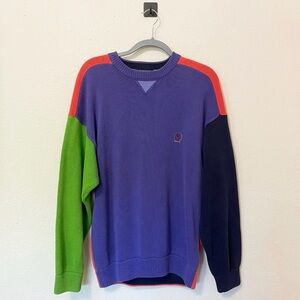 Vintage Thrifted Tommy Hilfiger Oversized Colorblock Sweater Unisex Medium